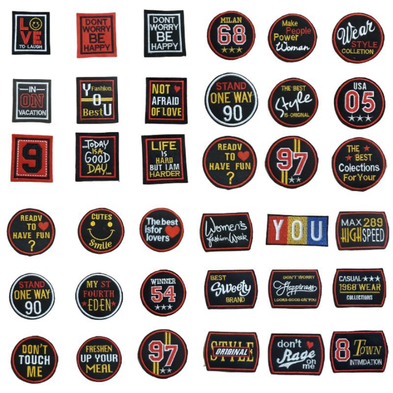 PATCH BORDIR EMBLEM / PATCH BORDIR LOGO /PATCH BAJU ,JAKET,TOPI TERMURAH