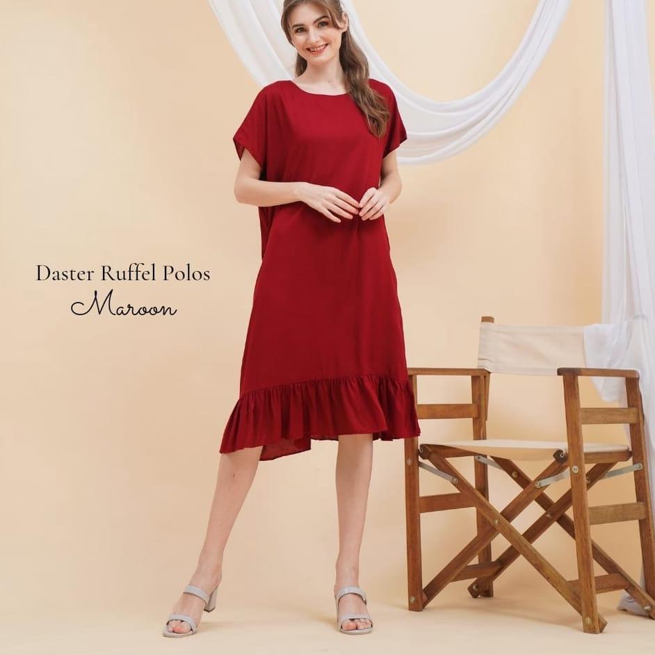 SALEE.. DASTER RUFFLE WANITA BUSUI RESLETING DEPAN BUMIL KEKINIAN MODEL KOREA JEPANG REMAJA MIDI PIY