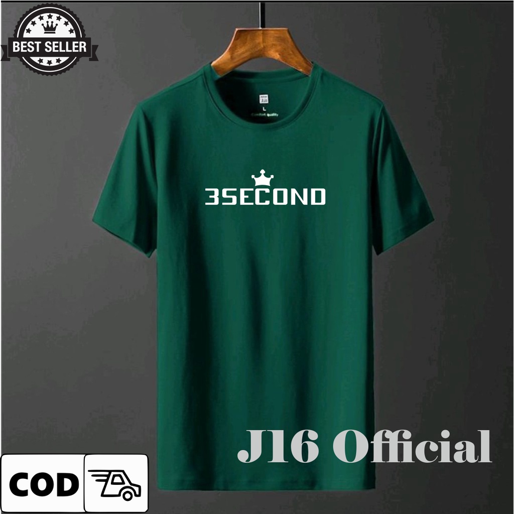 3SECOND T-shirt Kaos Pendek Distro Pria Bahan Cotton Combed 30s Premium