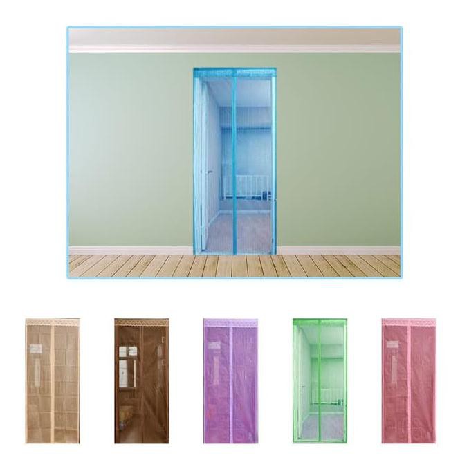 Hot Item Tirai Anti Nyamuk Pintu Magnet Kamar Rumah Polos Tidur Dekorasi - Putih <