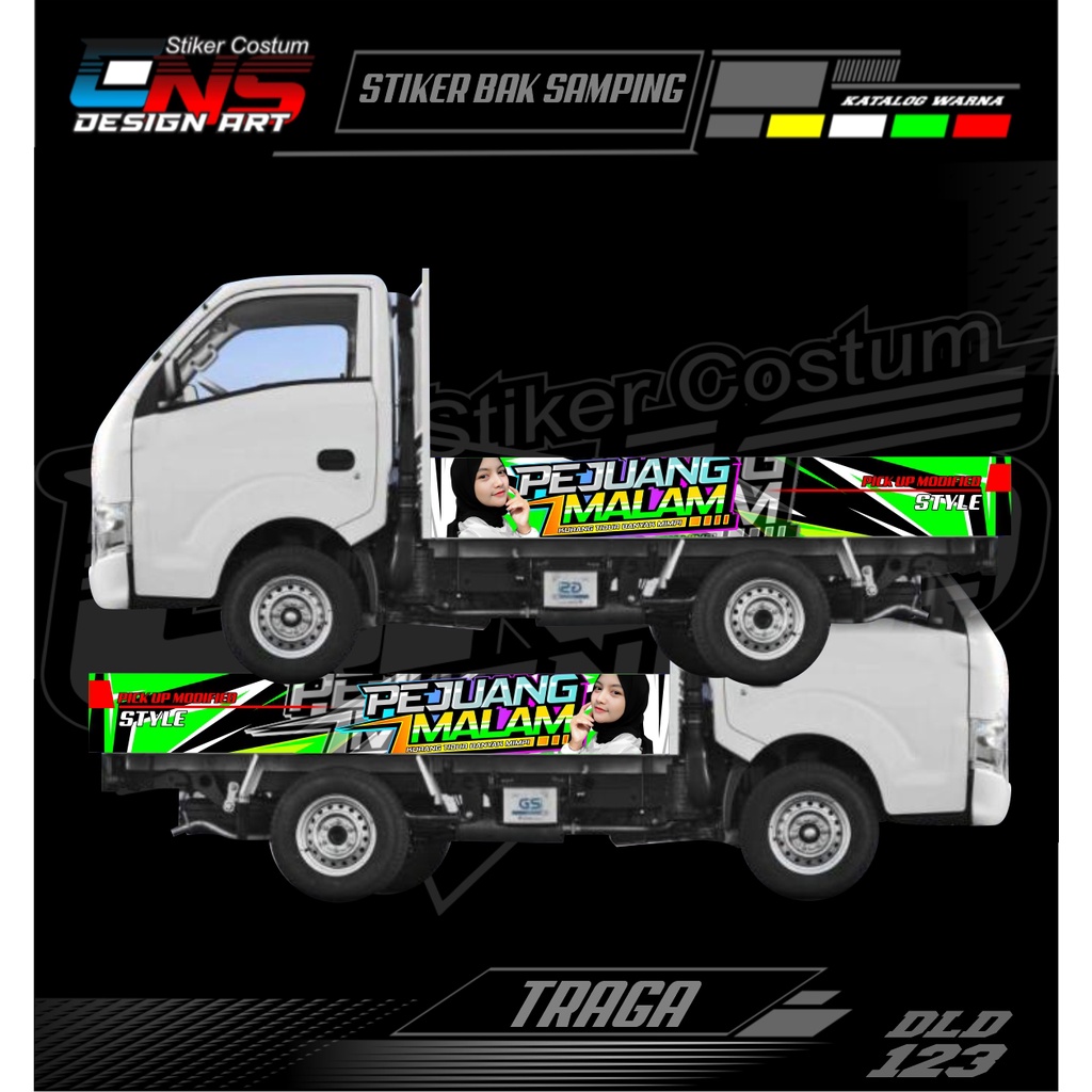 Stiker Bak Samping Pick Up Traga Stiker Vinyl Custom Stiker Variasi All Pick Up Carry / T120ss / Gra