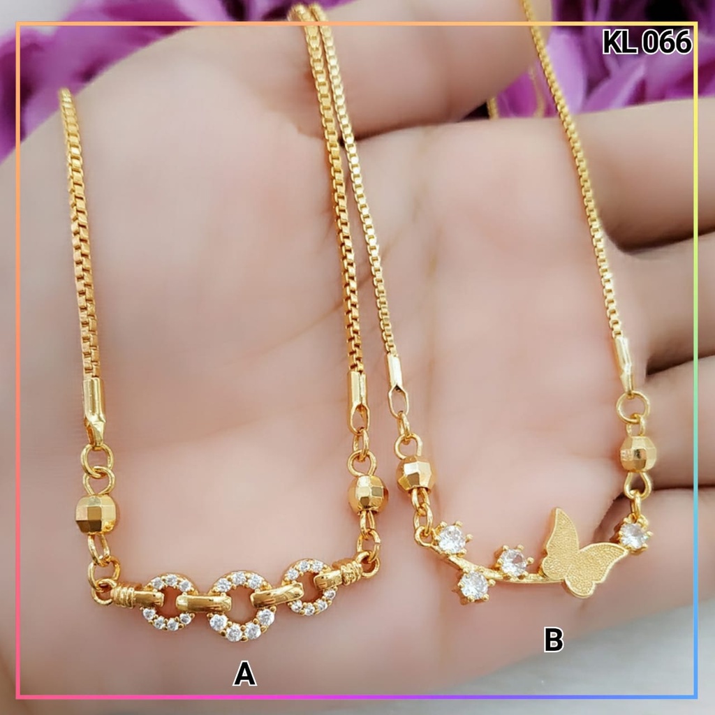 Kalung xuping kalung dewasa koye kupu kupu permata zirqon perhiasan lapis emas gold KL 066