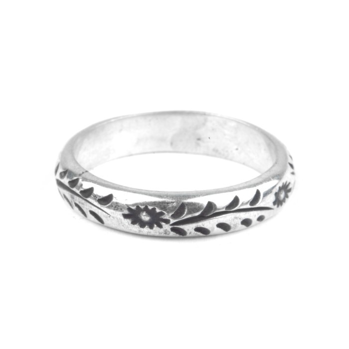 Cincin Perak Unisex, Engraved, Ukiran, Simple, wanita, pria, remaja