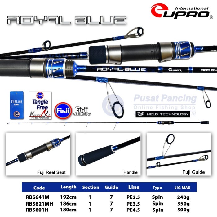 Termurah.. Eupro Royal Blue Spinning Rod Cv