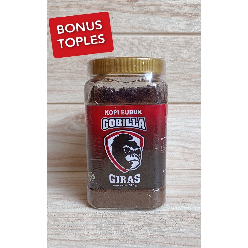 

Kopi bubuk Java Robusta 400 gram Cap GORILLA Giras (BONUS Toples) Kopi hitam bisa untuk 50x seduh