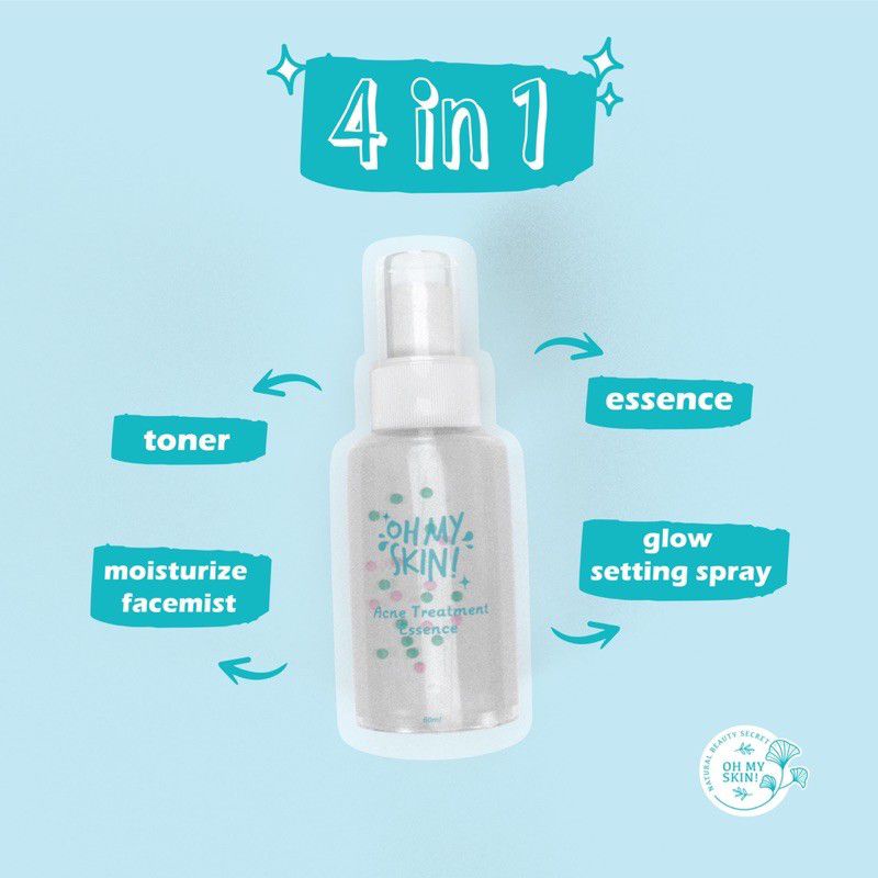 OHMYSKIN! ESSENCE TONER LIGHTENING GLOW | ACNE TREATMENT 60ml