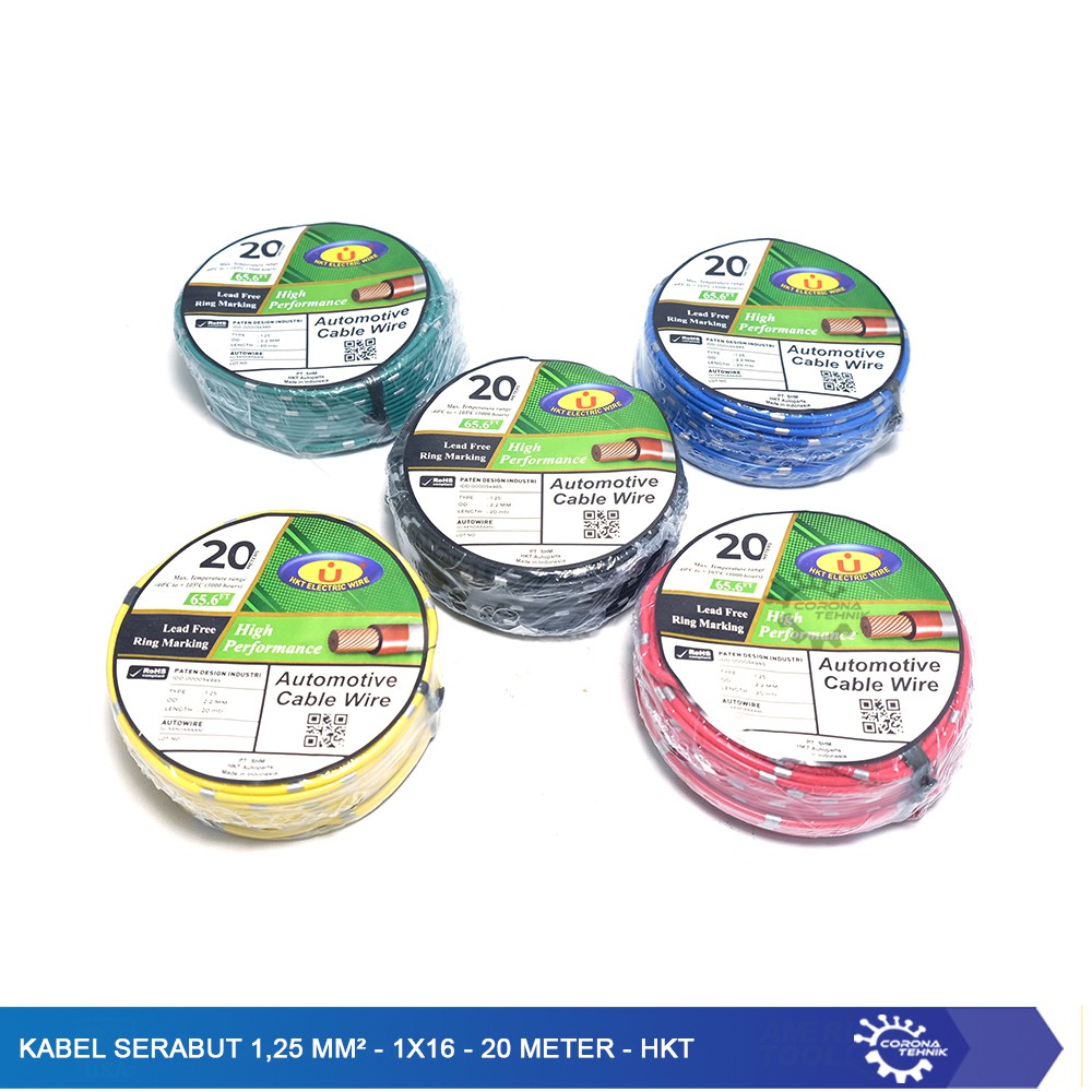 HKT - Kabel Serabut 1,25 mm² - 1x16 - 20 Meter