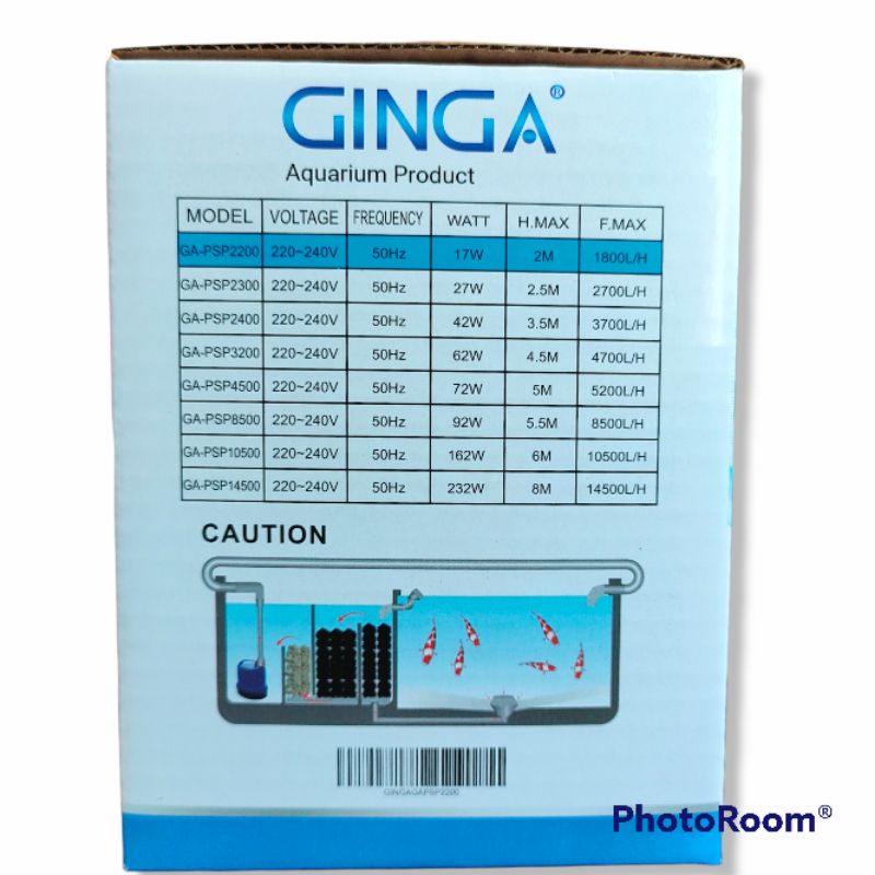 Pompa celup GINGA PSP 2200 Pompa Filter Kolam / Aquarium / hidroponik /waterfall low Watt power head Submersible Pump ph