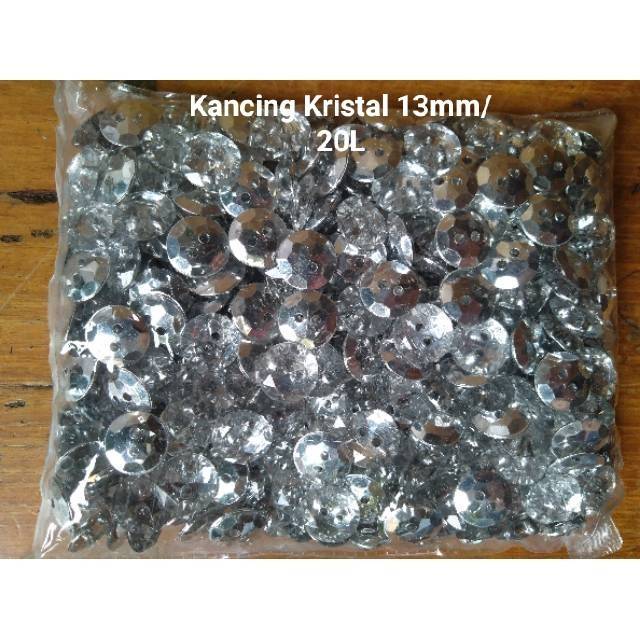 Kancing Baju Kristal Bening 13mm (20.L ) isi 400pcs