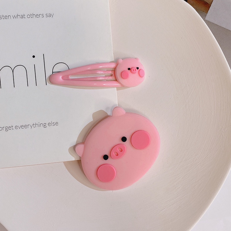 Holiday Casual Women Hair Accessories Cute Plastic Pink Pig Hair Clip for Women