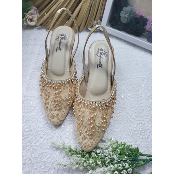 sepatu wedding wanita Rachel nude tali 5cm lancip