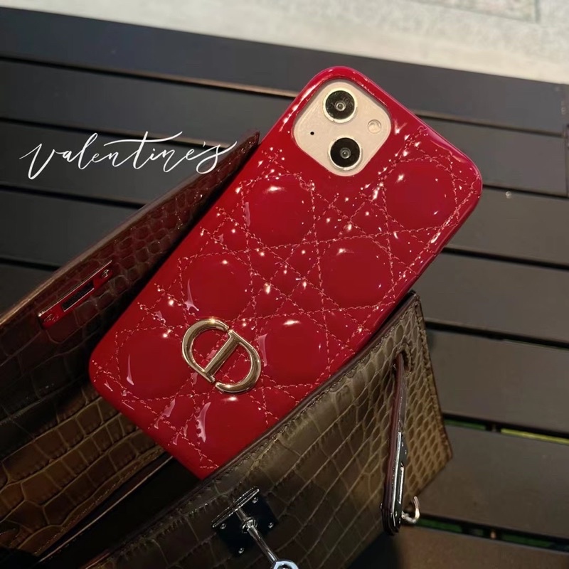 CDior Glossy Leather Case CD Iphone 13 Pro Max 13Pro X 11 11Pro 11ProMax 12 12Mini 12Pro 12ProMax