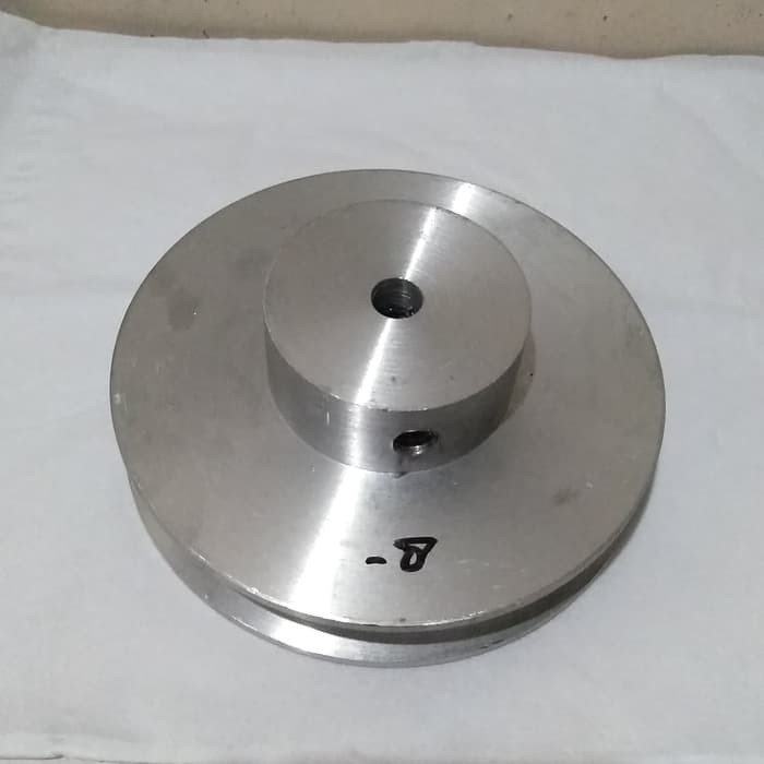 Pulley alumunium A1 - 4 inch as 8 mm puli alumunium