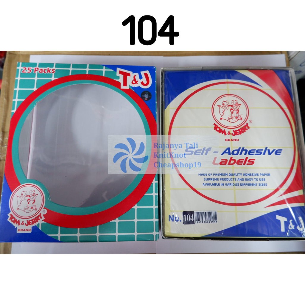 

Kertas Stiker Sticker Label TOM & JERRY No.104 HVS 24 x 75 mm isi 160