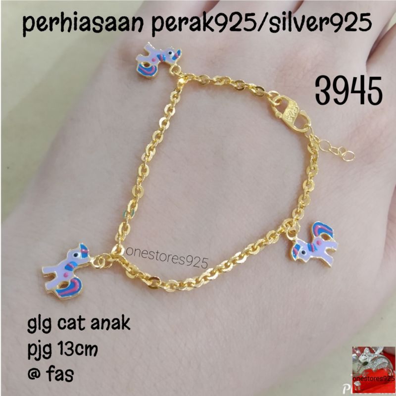 Gelang Perak Asli Silver 925 Anak Tangan Cat Perak 925 Lapis Emas 3945 Shopee Indonesia