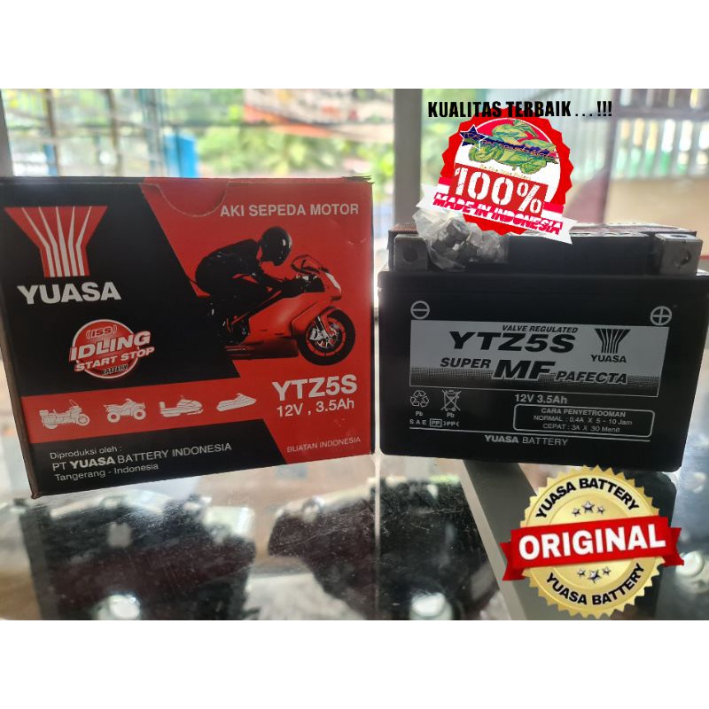 Jual AKI KERING/AKI YUASA YTZ5S 12V 3,5Ah Untuk Semua Jenis Sepeda
