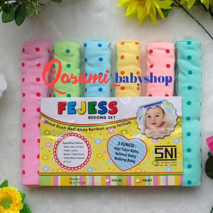 FEJESS isi 6 pcs Bedongan Bayi Volkadot SNI