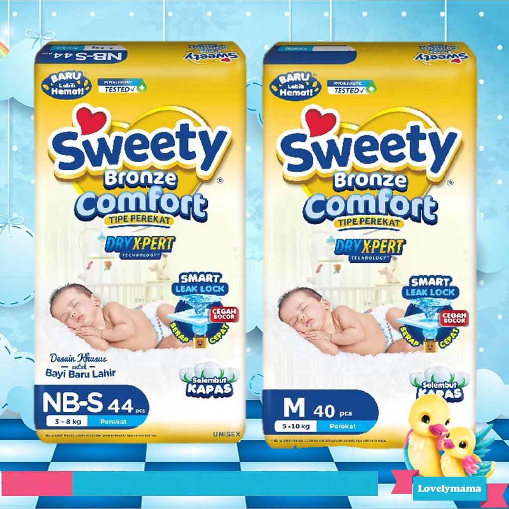 Sweety bronze comfort Dryxpert Nb-S44 dan M40 Perekat New born S 44 atau M 40 silver NB-S40 popok baru lahir tape newborn nbs44 nbs dry xpert popok sekali pakai baby lovelymama lovelymama411 diapers NBS 44 nb s44 nbs44 atau M-40