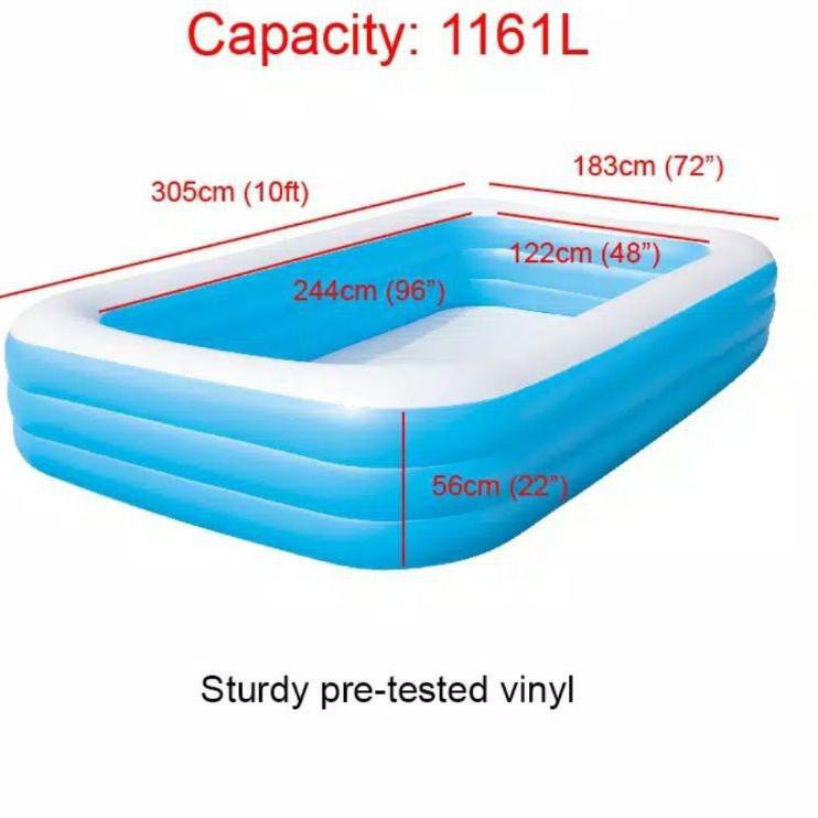 Terbatas ! kolam renang anak / dewasa bahan karet kotak jumbo besar 2 sampai 3 meter murah termurah