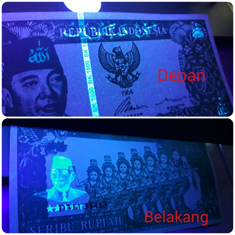 uang souvenir sukarno melengkung gambar penari serimpi 7 miring limited swiss tengah 1964 menyala ga