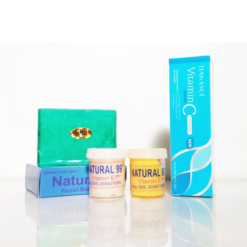Paket 4 in 1 Natural/Cream Siang Malam Natural 99 Plus Sabun + SYB FORTE SERUM VITAMIN C & E PLUS CO