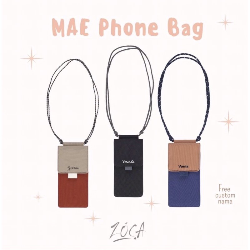 MAE TAS SELEMPANG HANDPHONE  (CUSTOM NAMA)