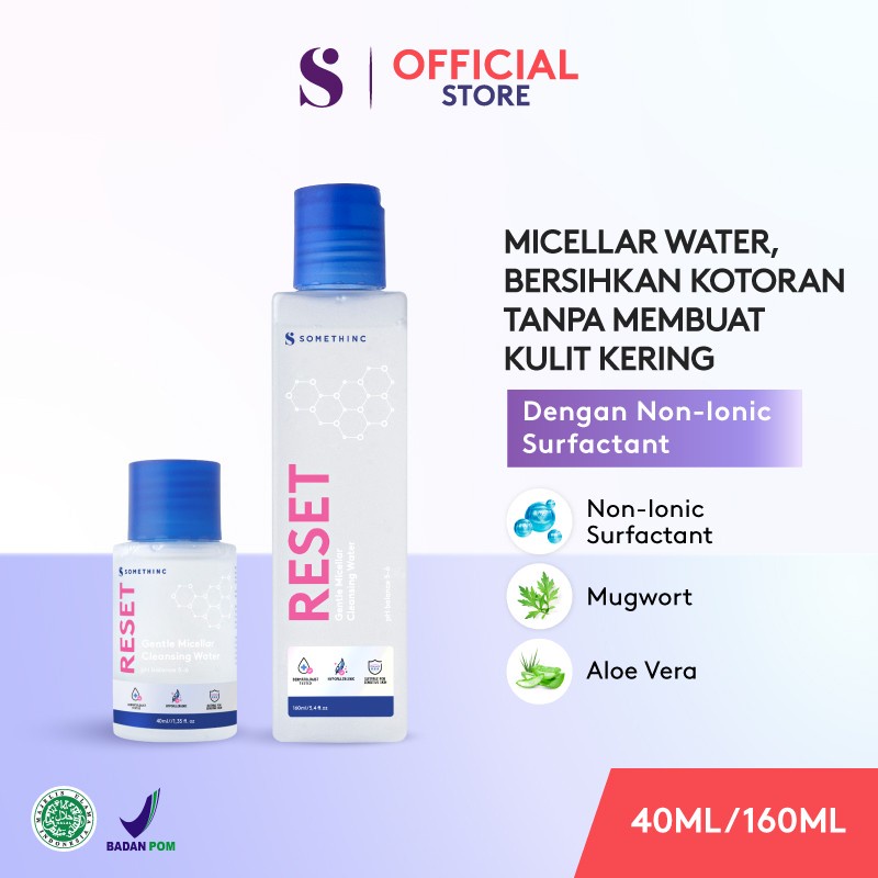 SOMETHINC Reset Gentle Micellar Cleansing Water Micelar Water Cleanser Micelles Air Cuci Muka Pembersih Make up