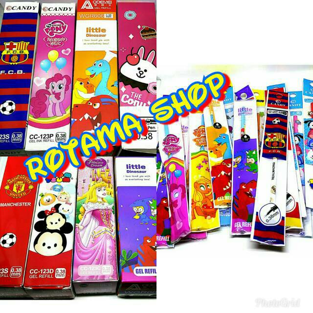 

Refill pulpen gel lucu karakter