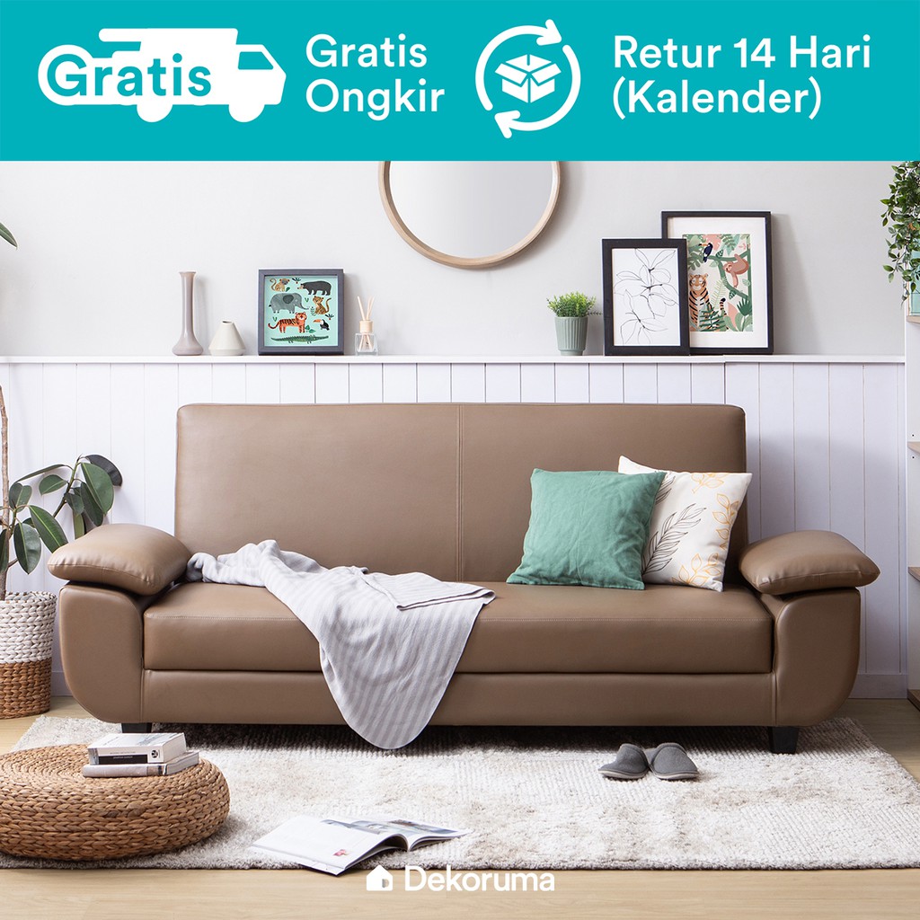  Dekoruma  Hato Sofa  Bed Minimalis Kulit Sofabed Ruang 