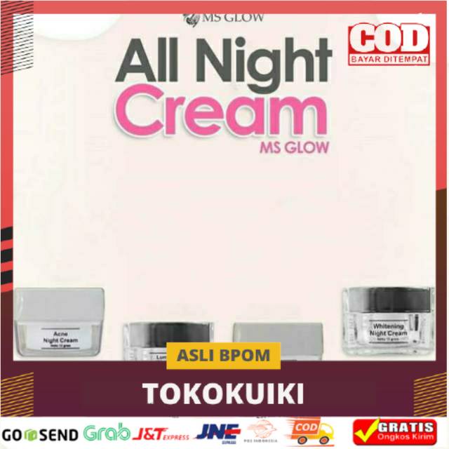 MS GLOW Cream Malam / Night Cream Whitening Acne Ultimate Luminous