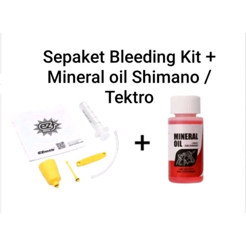 Sepaket Komplit Bleeding Bleed Kit Rem Disc Brake Discbrake Hydraulic Hidrolic Hidrolis Sepeda MTB Roadbike Road Bike Balap Gunung Mineral Oil Compatible Dengan Shimano Tektro Oli