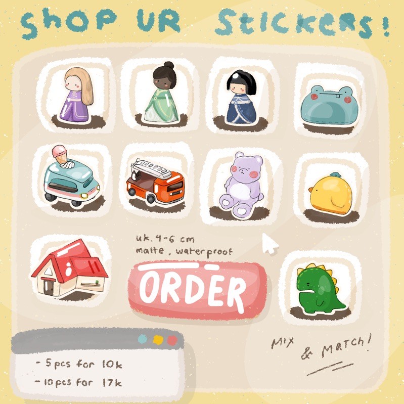 

Riceloaf ToysRRice Sticker Shop Stiker Lucu Cute