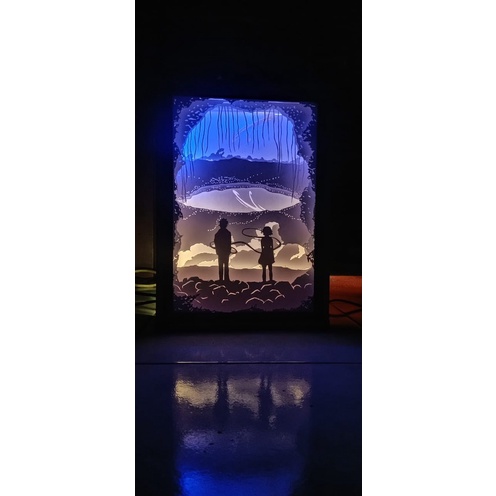 Lampu tidur cutting paper art box your name