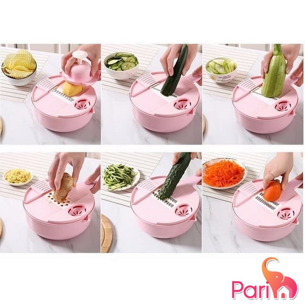 PARIM Alat Potong Kentang Sayur Multifungsi Pengiris Parutan Chopper Kitchen 12 In 1 PRM-123