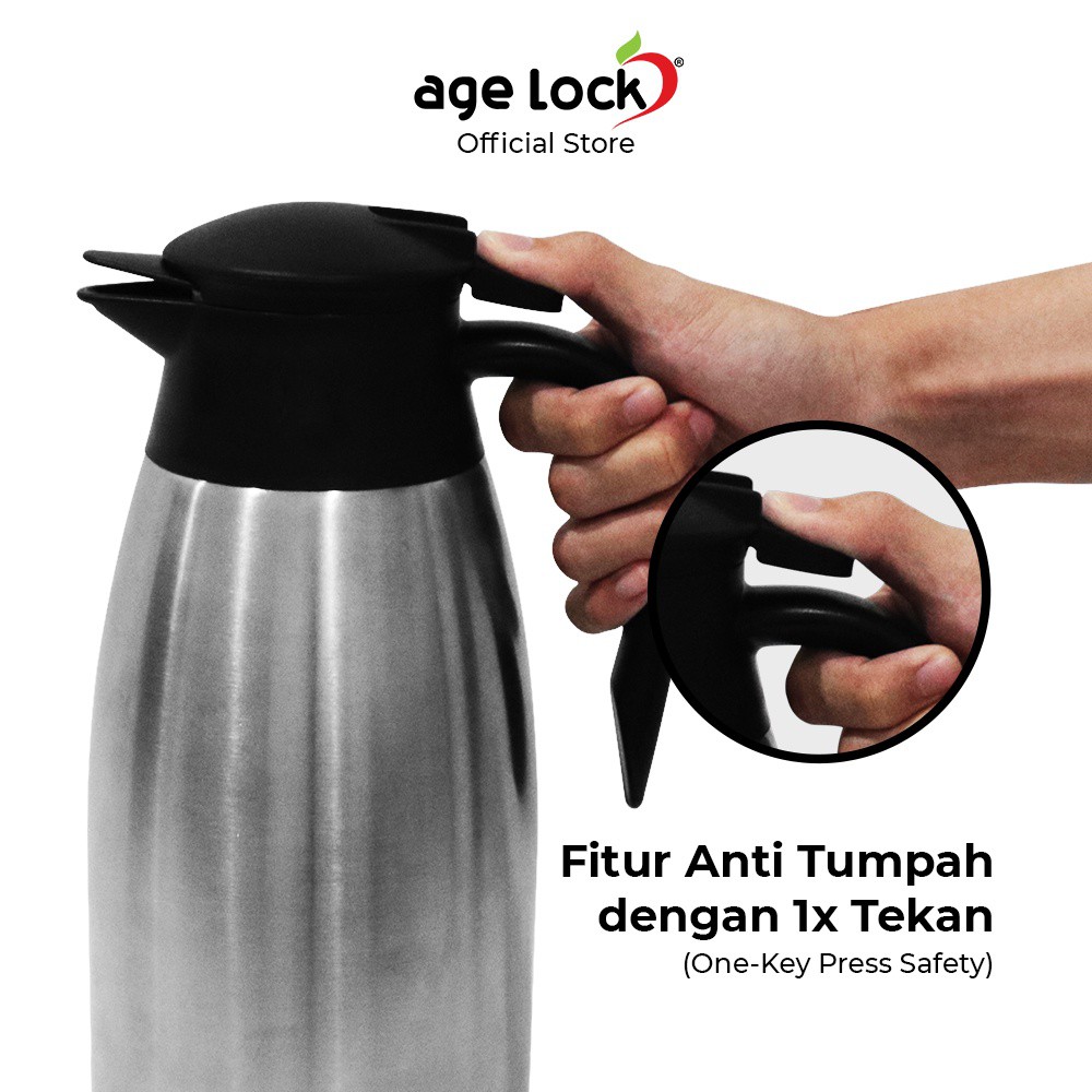 Termos Vacuum 2 Liter AGE LOCK Carafe LTC21 Panas/Dingin Hingga 24JAM