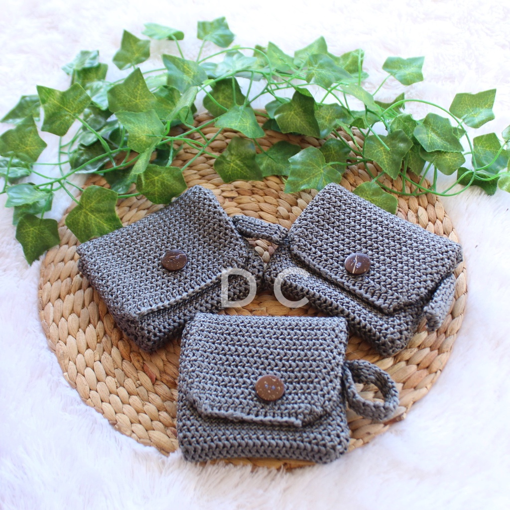 card holder rajut unik / dompet koin rajut simple /  dompet mungil kecil unik suvenir pernikahan