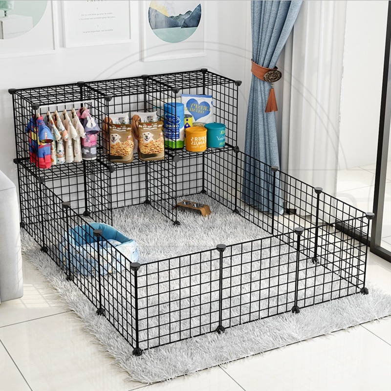 Kandang Kucing Kandang Anjing Kelinci tempat tidur Pet Cage Pagar Besi DIY Kandang Hewan Peliharaan-1