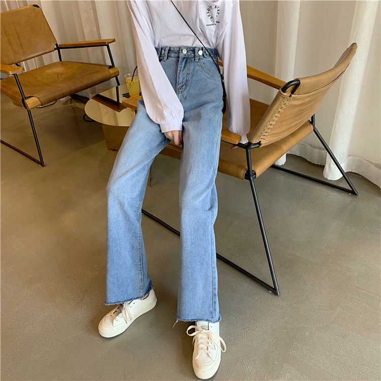 Celana Panjang Boyfriend Jeans Wanita Highwaist Biru Rawis Jeans