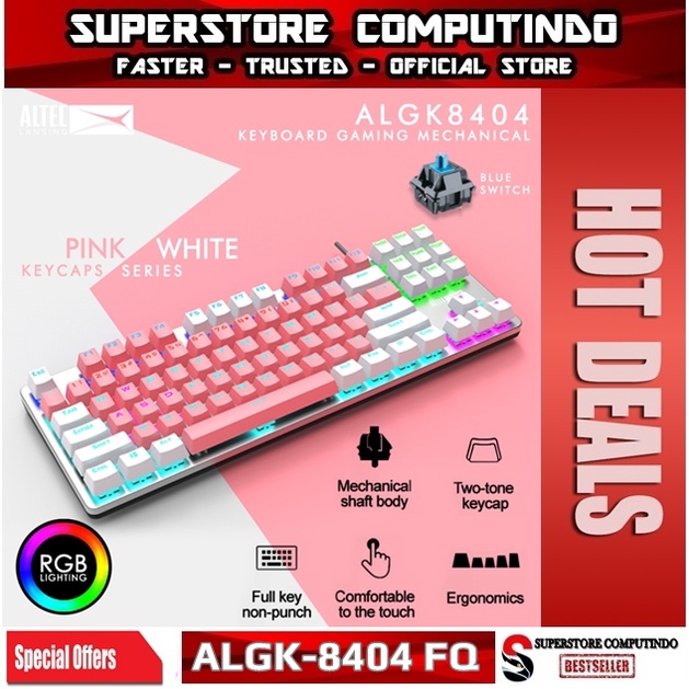 Keyboard Gaming Mechanical TKL Altec Lansing ALGK-8404 FQ Pink White