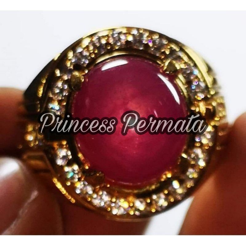 Batu Permata Red Ruby Star Fatwa Burma Top Kristal