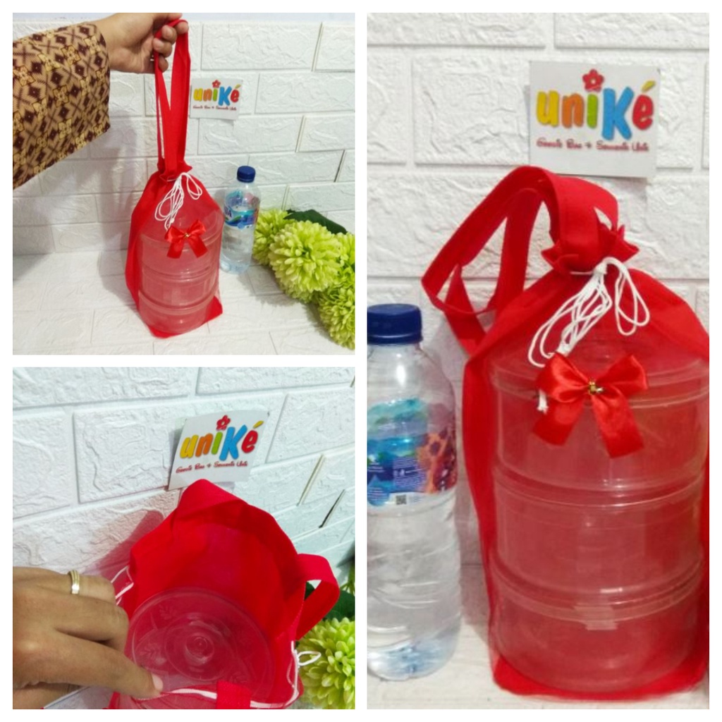 

TAS TILE TOPLES 3 Susun 500 gr Goodie bag Bingkisan kue kering biskuit lebaran idul fitri 3S 500