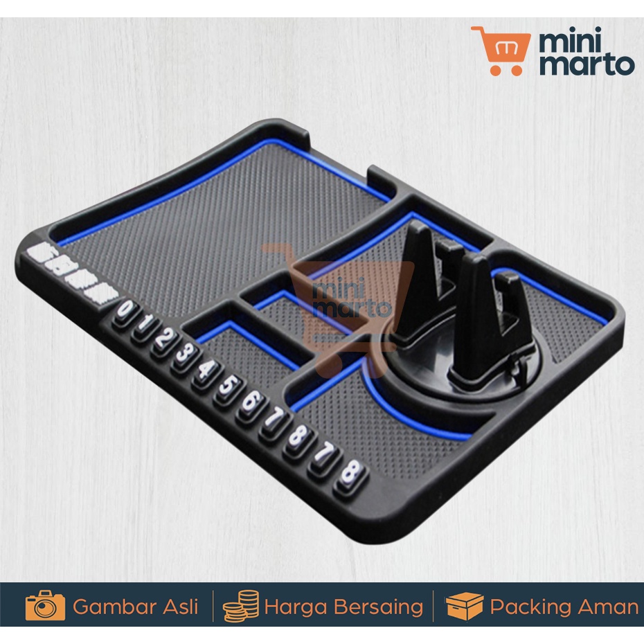 3 In 1 Alas Dashboard Mobil Anti Slip Holder Hp Di Mobil Holder Dashboard Universal Mat Alas Dashboard - Minimarto