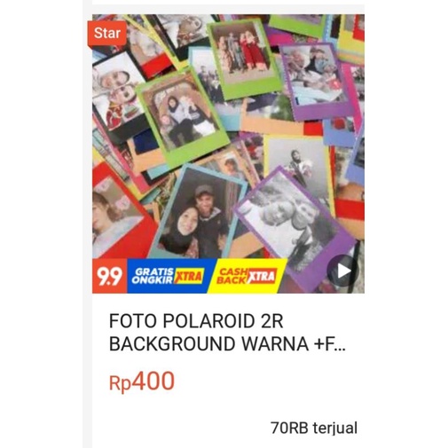 FOTO POLAROID 2R  BACKGROUND WARNA +FREE LAMINATING GLOSSY