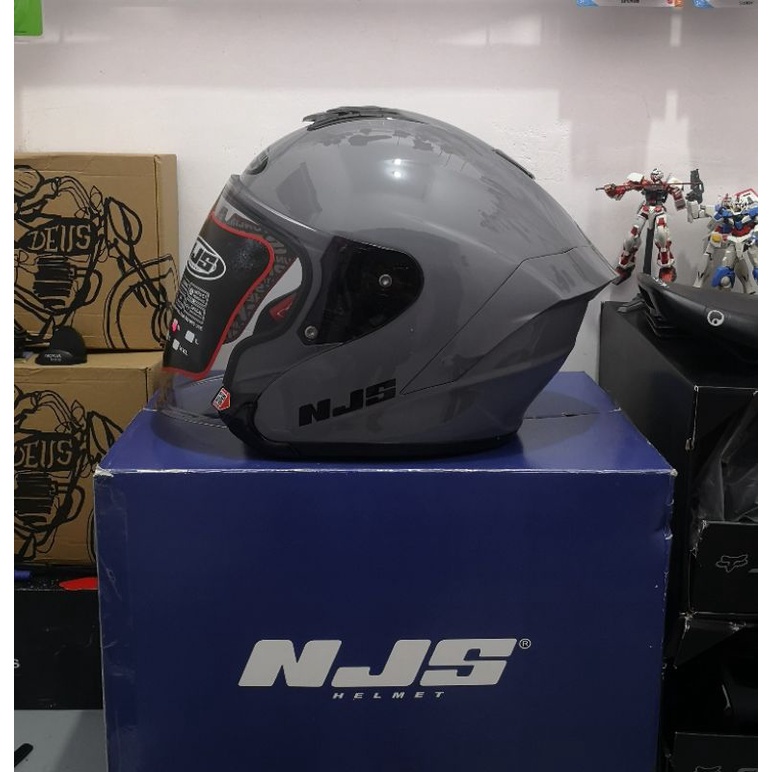 Njs Kairoz helm half face original-Grey glossy