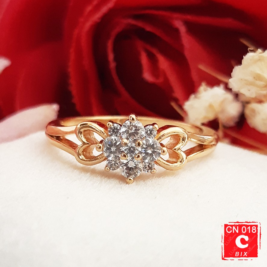 CN 018 - Cincin Dewasa  Murah Model Terbaru Perhiasan Imitasi Lapis Emas - Cincin Xuping - Luxx