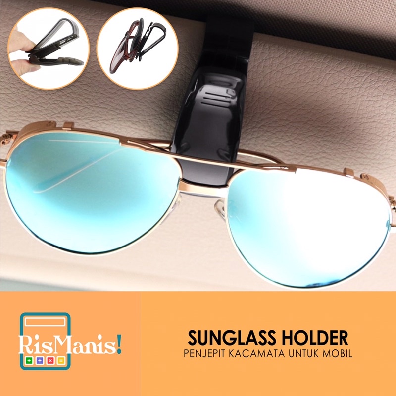 SUNGLASS HOLDER - Klip Mobil Serbaguna Penjepit Kacamata Kartu E-Toll Karcis Parkir Praktis Efisien