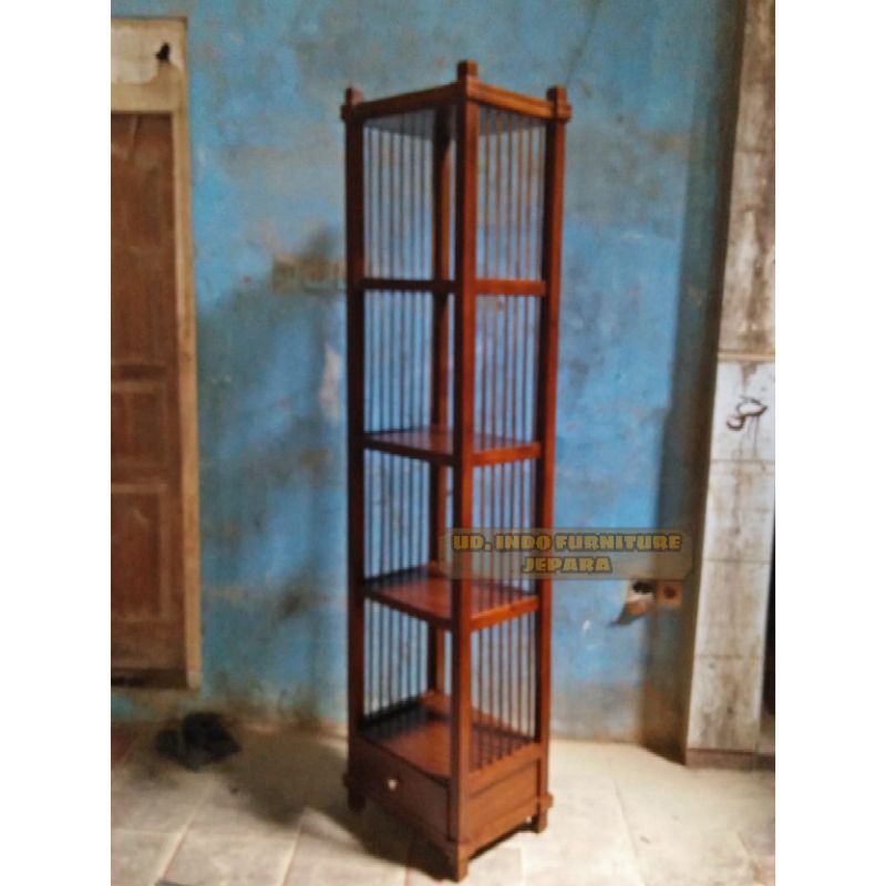 furnitur rak buku rak bunga / boneka minimalis murah bahan dari kayu jati jepara
