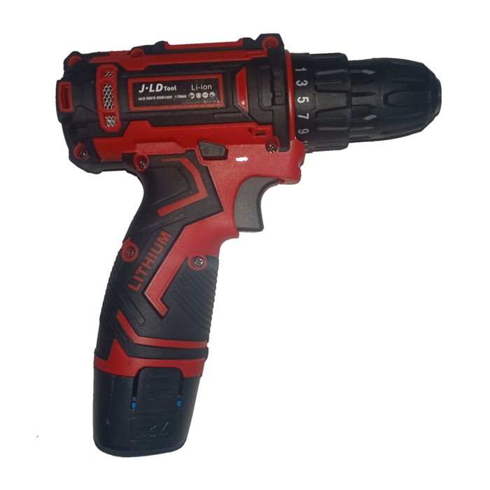 [MERAH] J.LD 12V-SET Bor Obeng Bor Baterai 12 Volt Charger Cordless Drill Charging