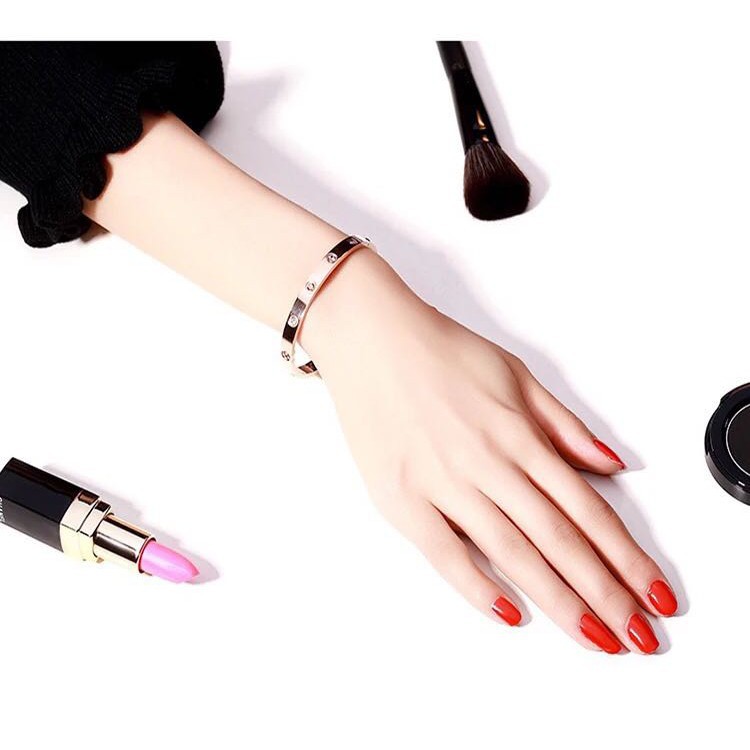 Gelang Tangan Fashion Bracelet Titanium Energi Magnetik Om Mani Padme Hum Untuk Wanita-4