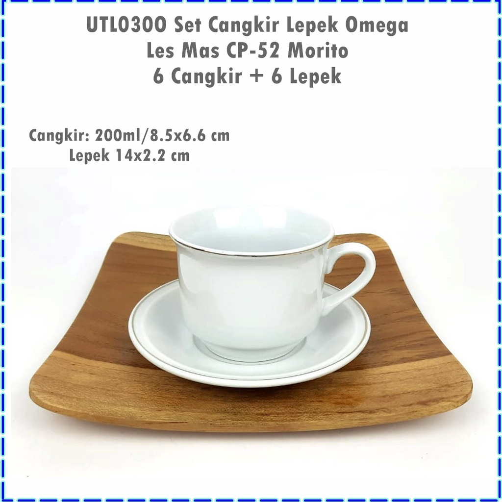 UTL030O Set Cangkir Lepek Omega Les Mas CP-52 Morito